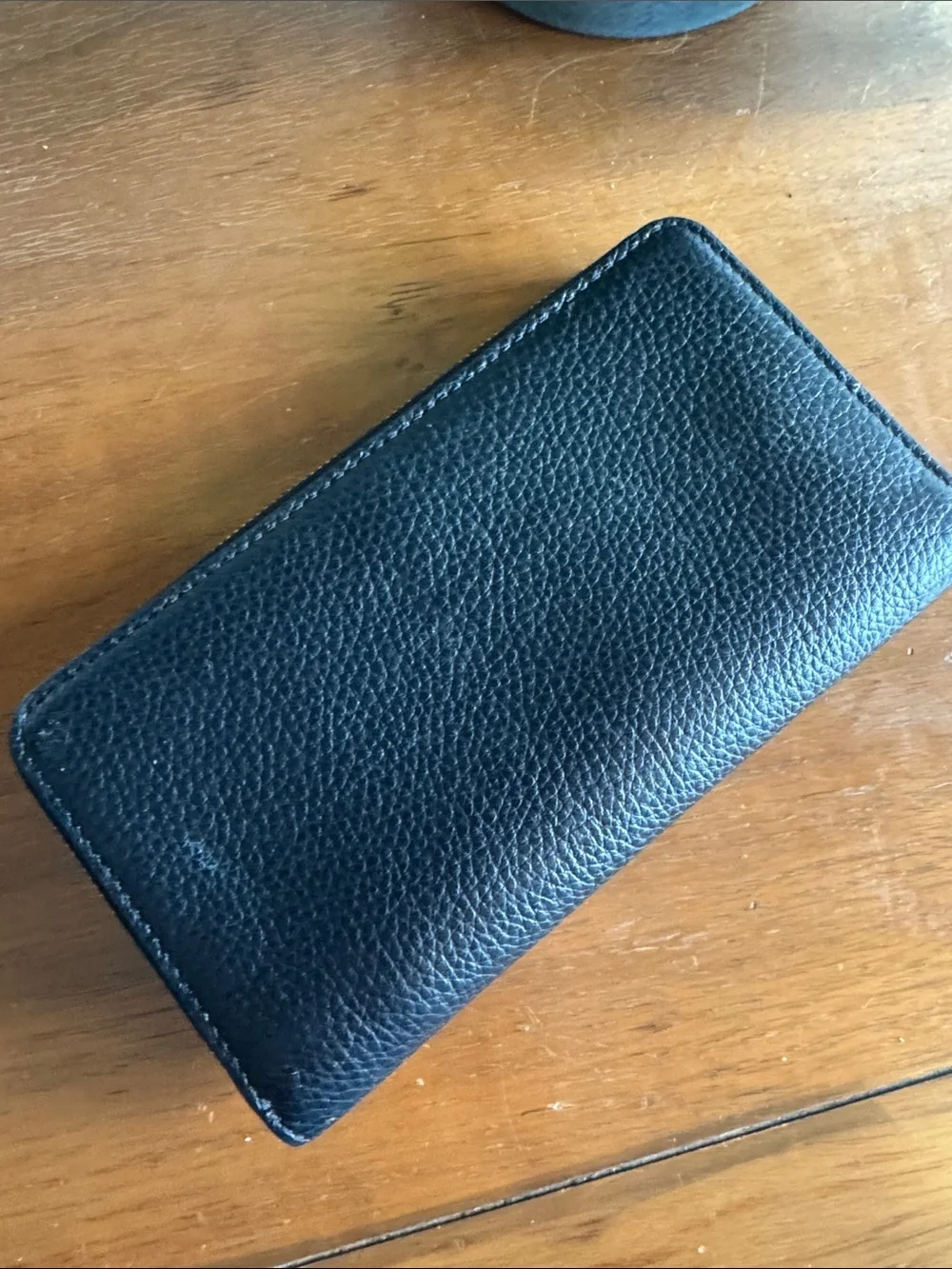 Coach Black Pebbled Leather Zip Wristlet